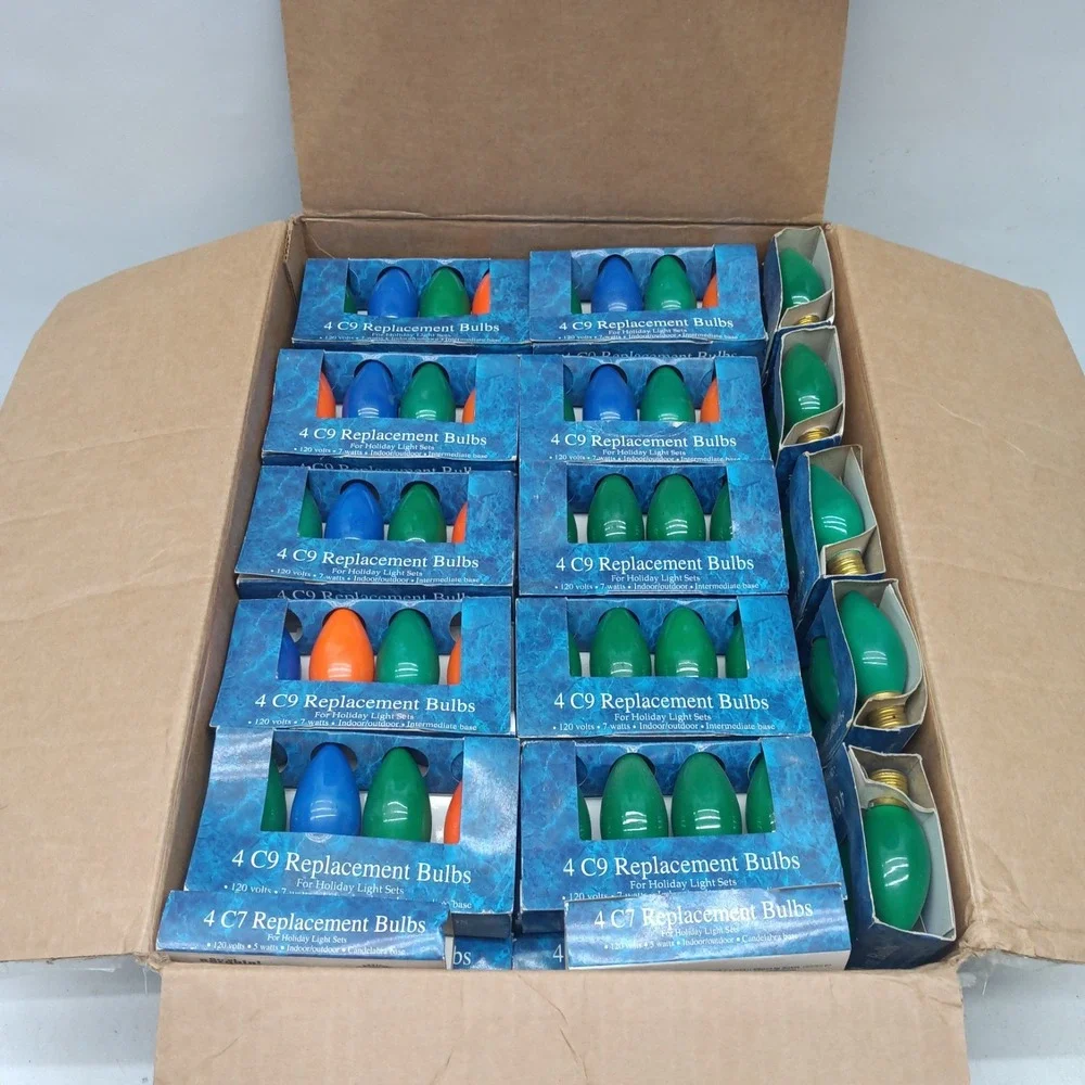 VTG [5x] Bulbs Lg C9 New Old Stock Christmas Bulbs [5 x Packs 4] 20 BULB BUNDLE!